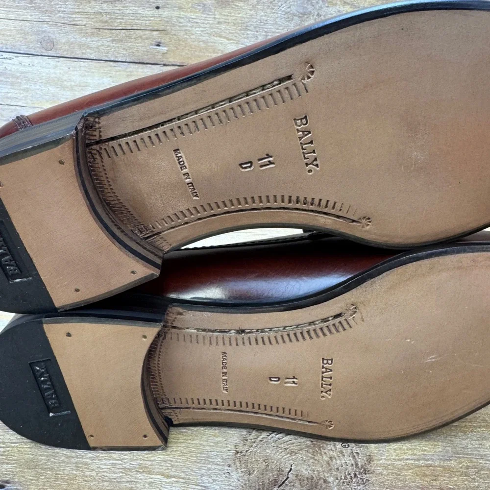 Rare Vintage Bally Italy Men's 11D DINO Leather Kiltie Bow Loafer Deadstock NWOB